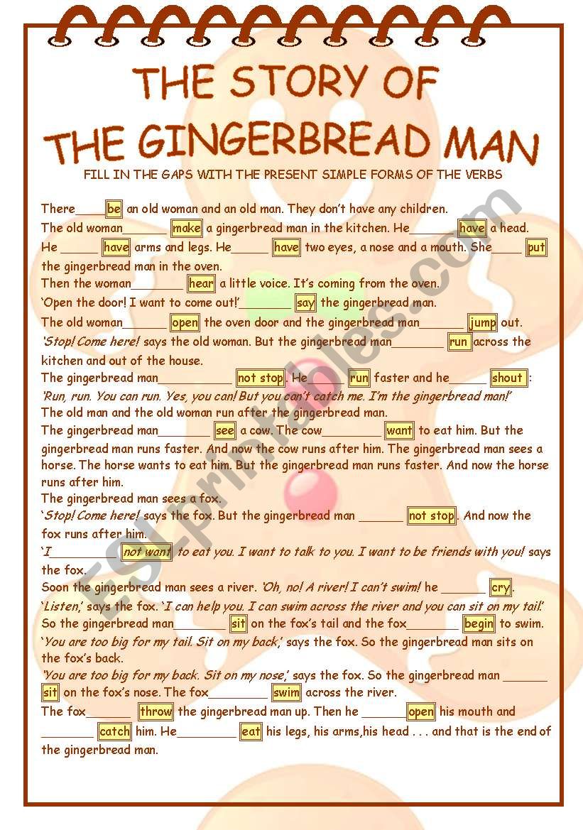 GINGERBREAD MAN worksheet