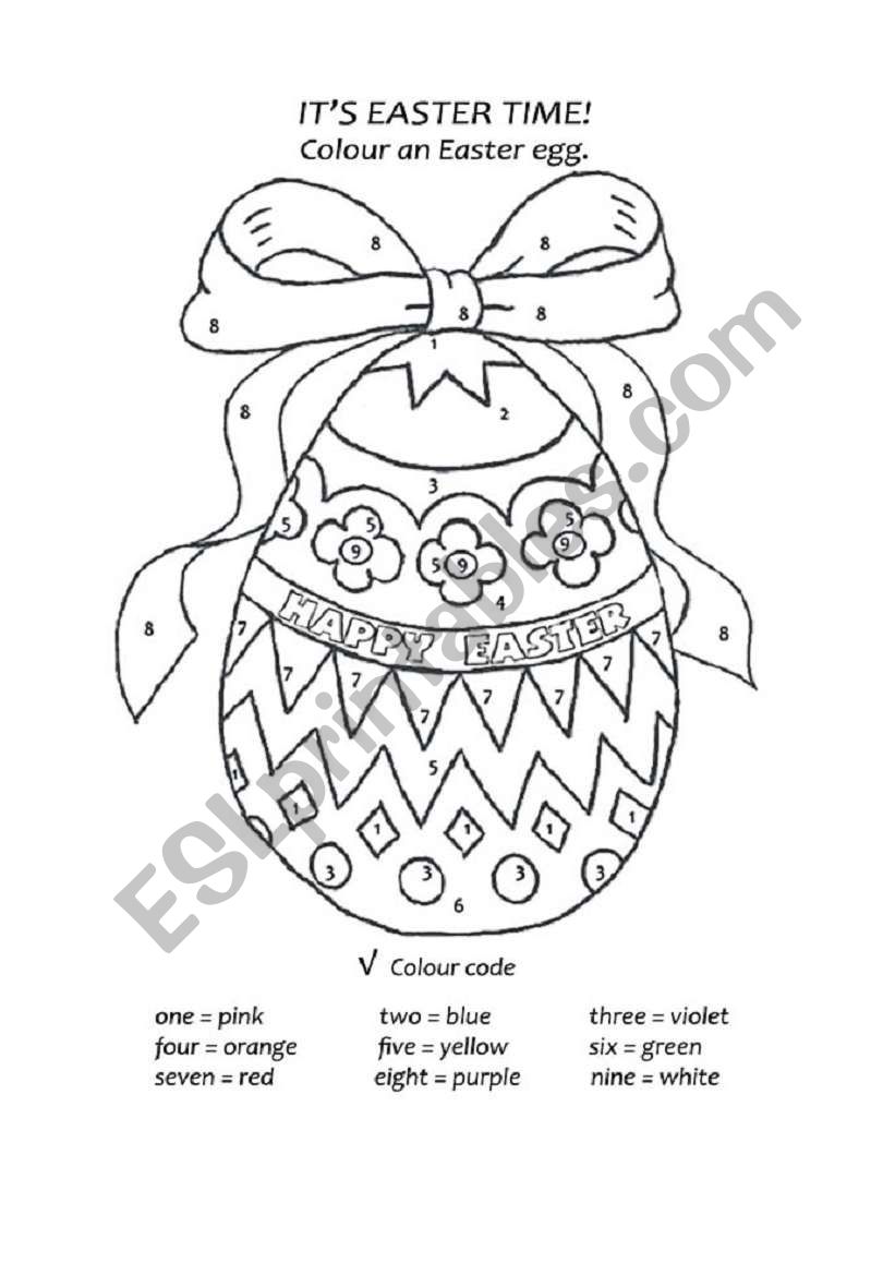 Easter egg worksheet