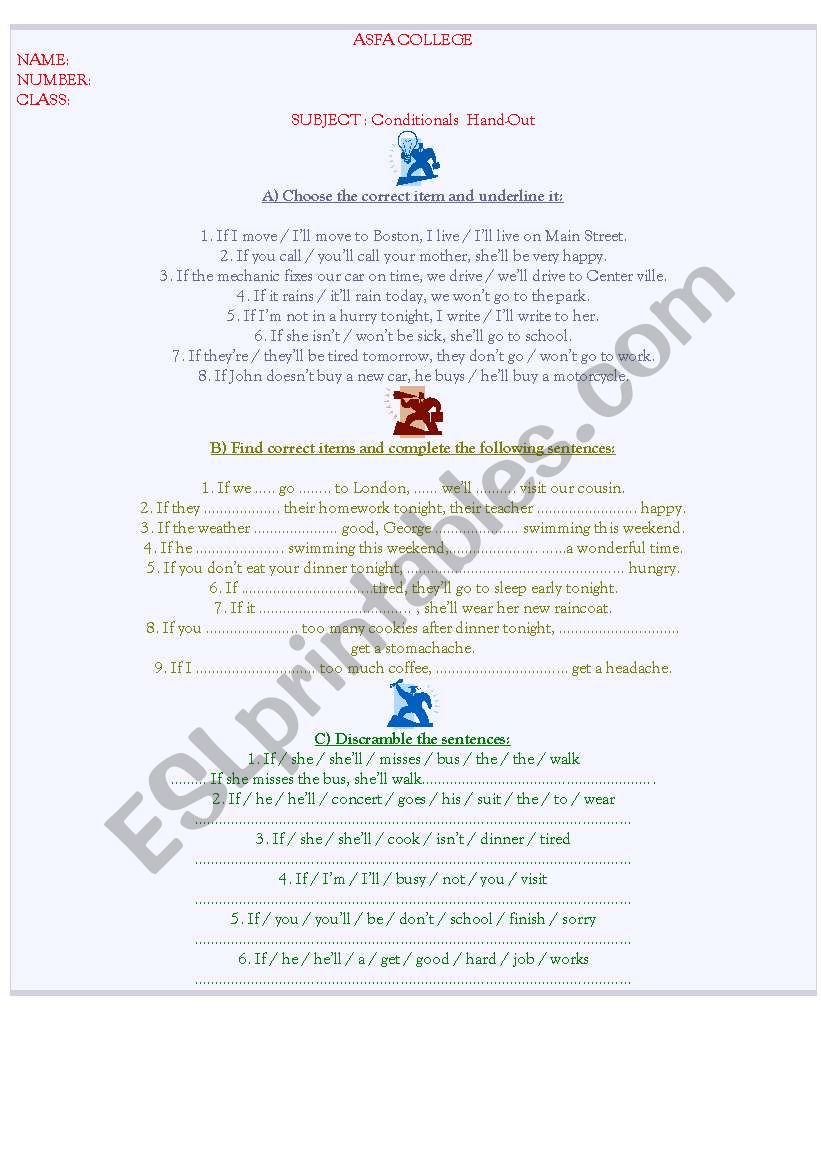 conditionals worksheet