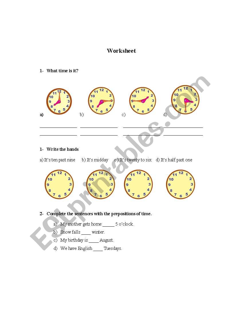 time worksheet