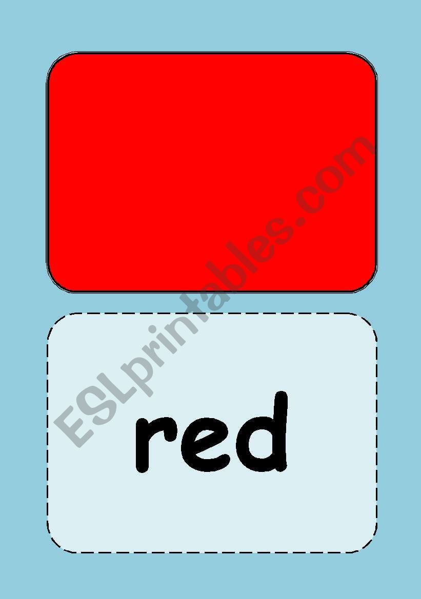 Colour flashcards worksheet