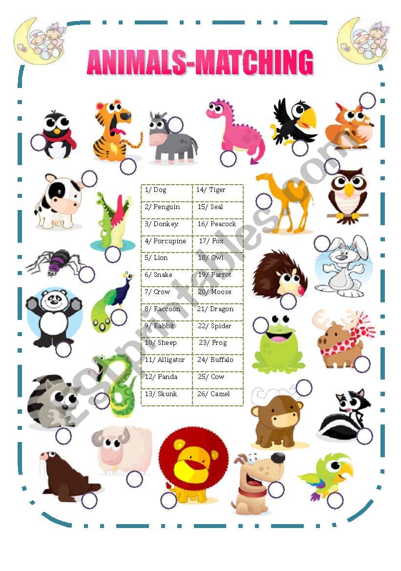 Animals-Matching (2/2) worksheet