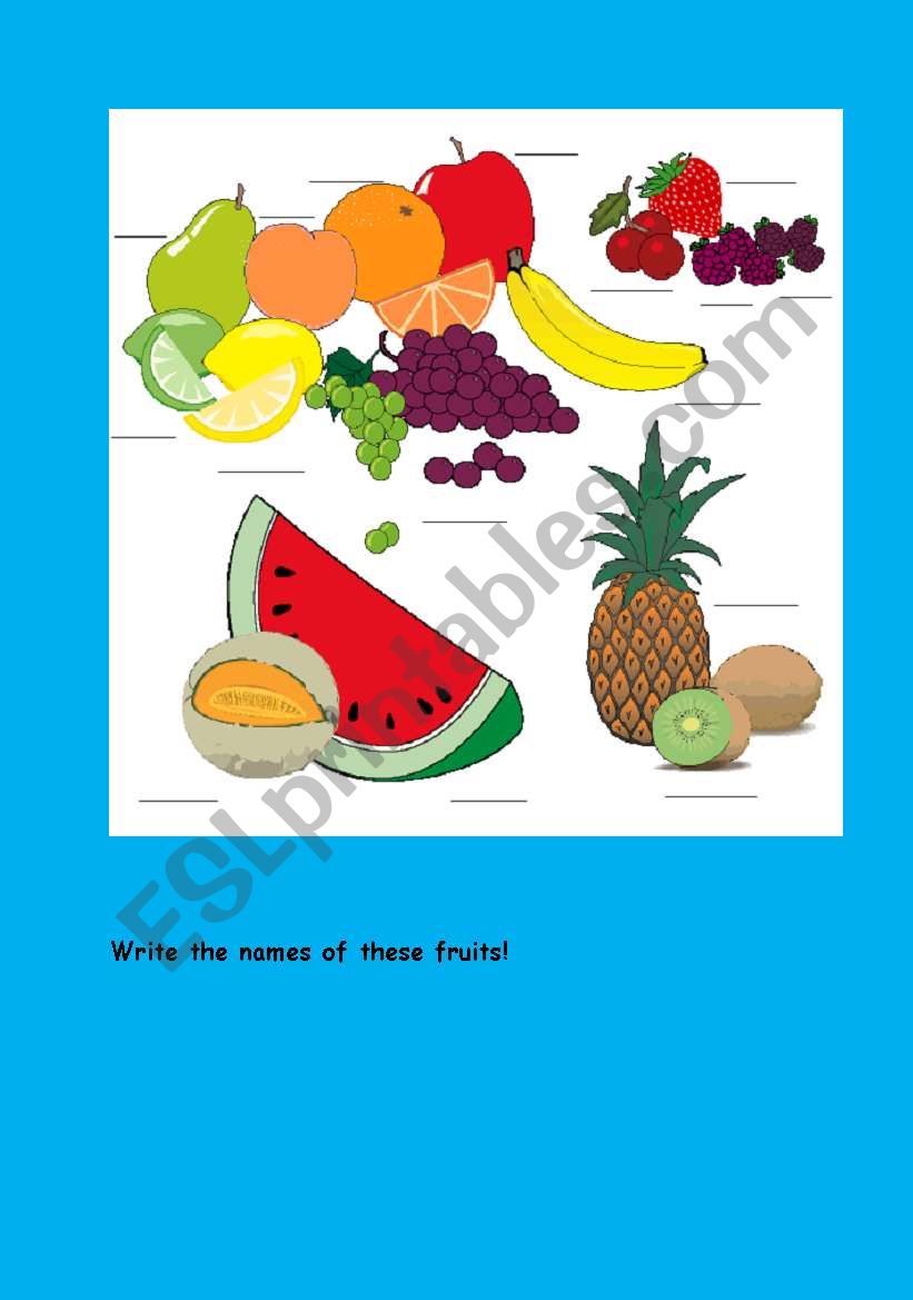 Food - fruits worksheet