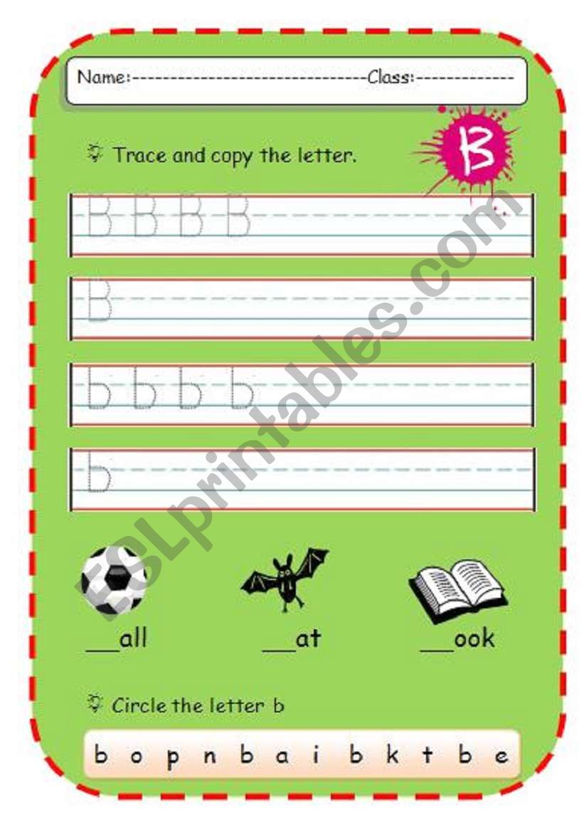 Letter B worksheet