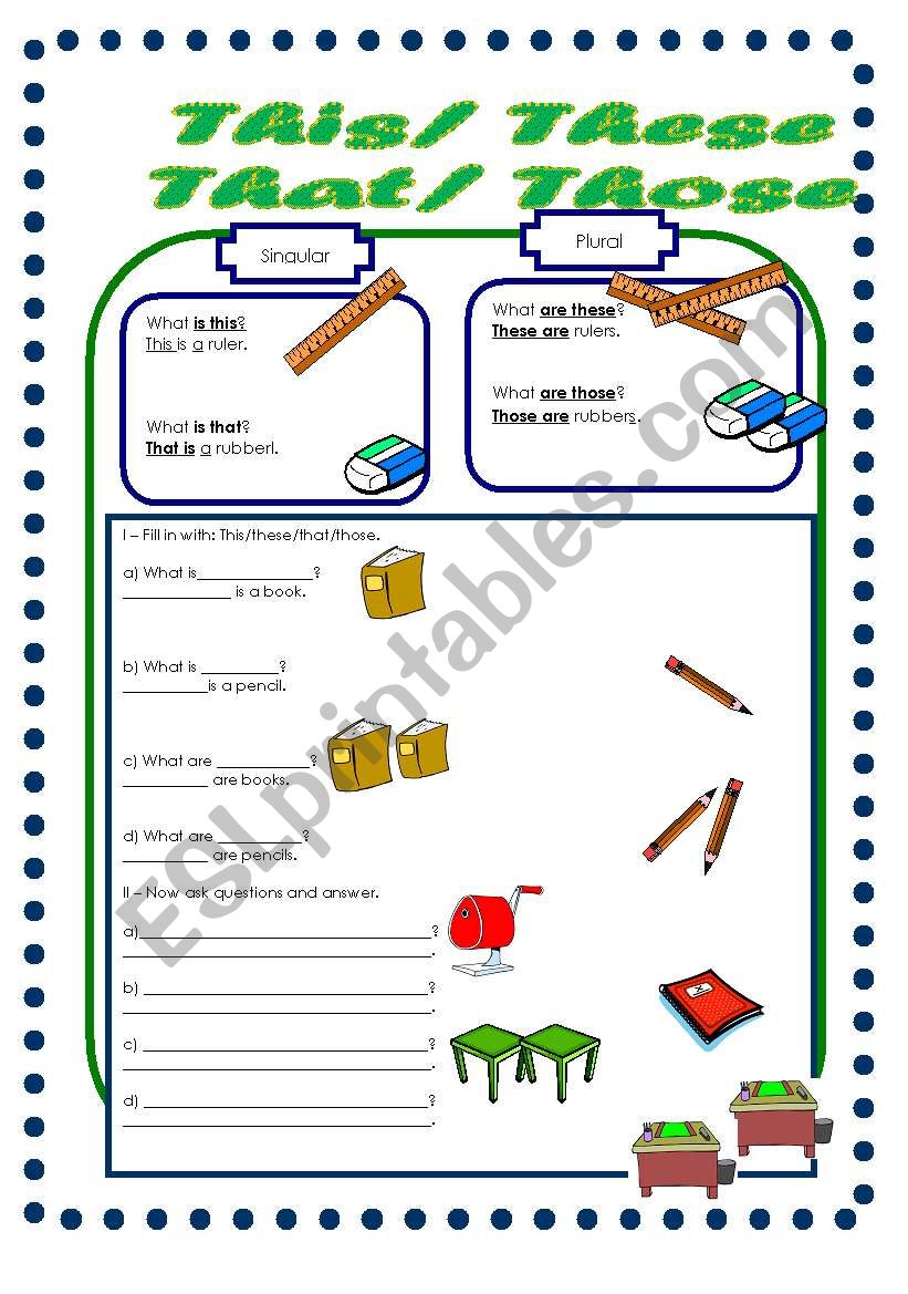 This/these/that/those worksheet