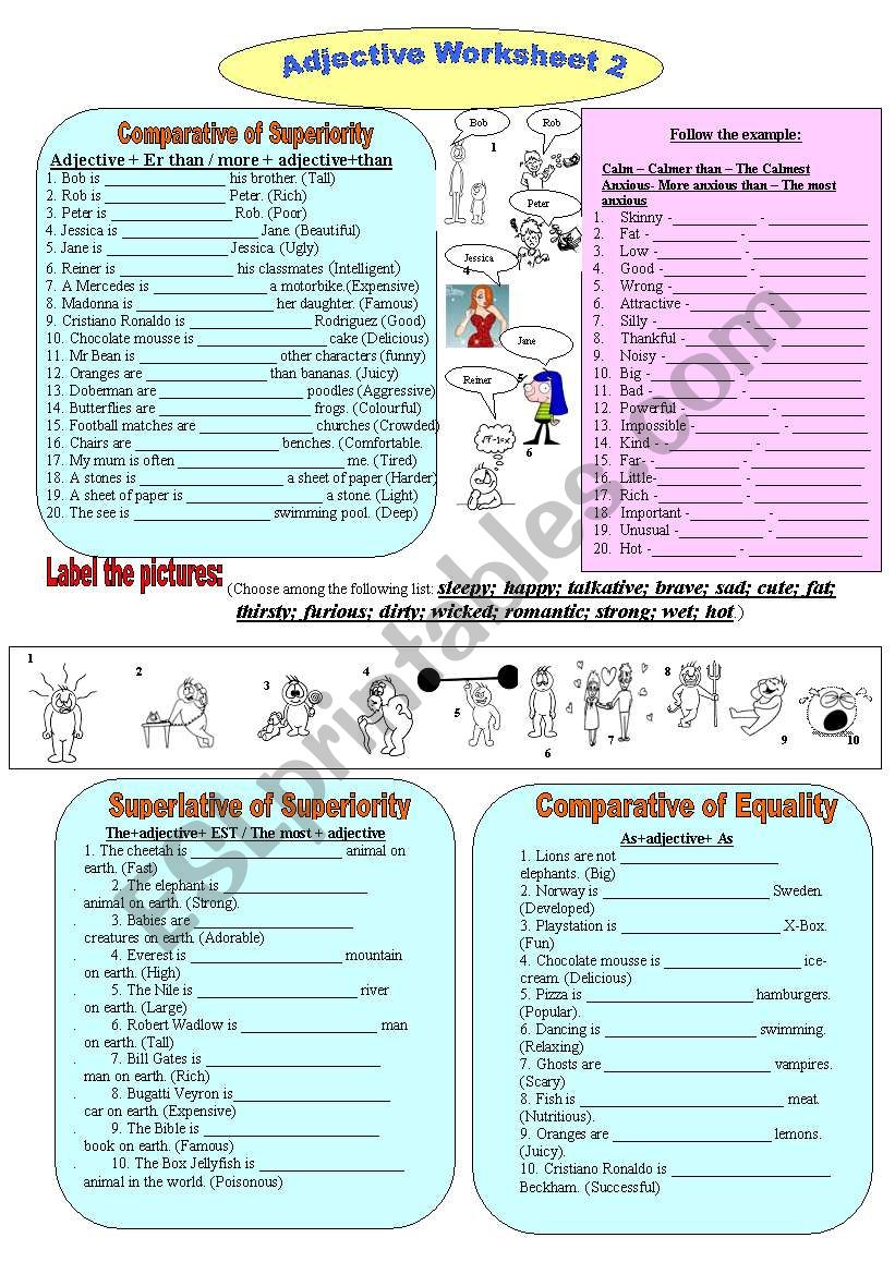 Adjective Worksheet 2 worksheet