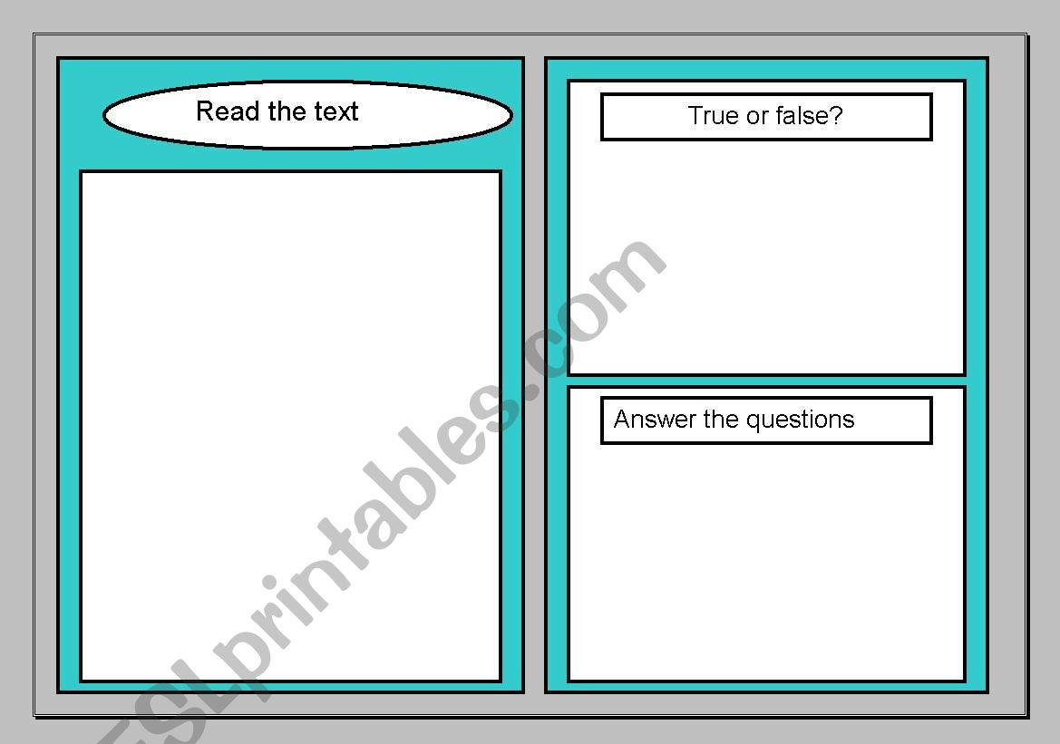 Reading comprehension template