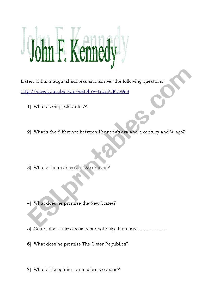 jfk essay questions