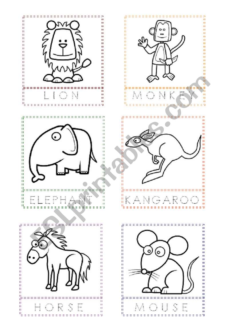 Animal Flashcards for painting and writing the letters (2)