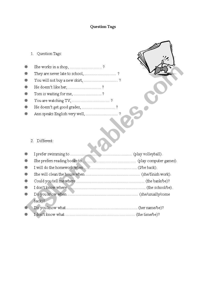 Question Tags worksheet