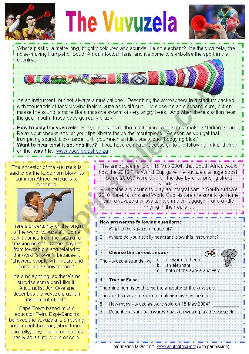 Vuvuzela - Reading Comprehension with Key