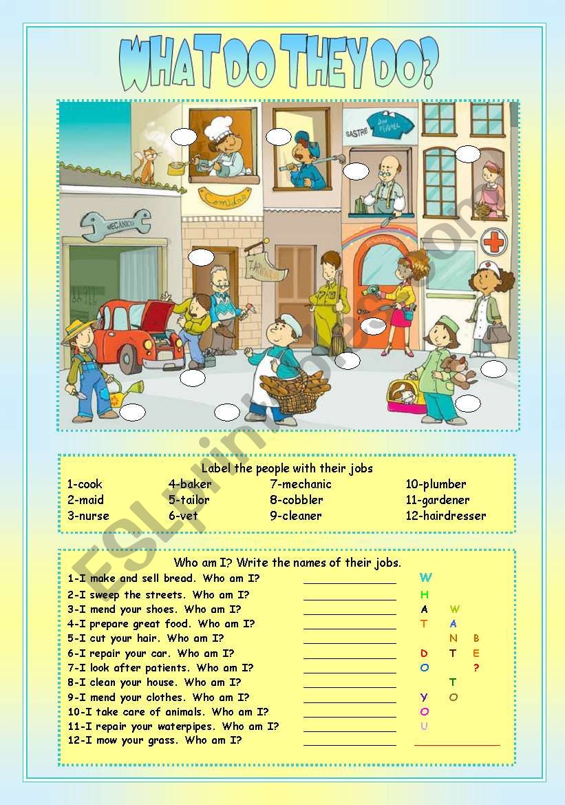 What do they do? worksheet