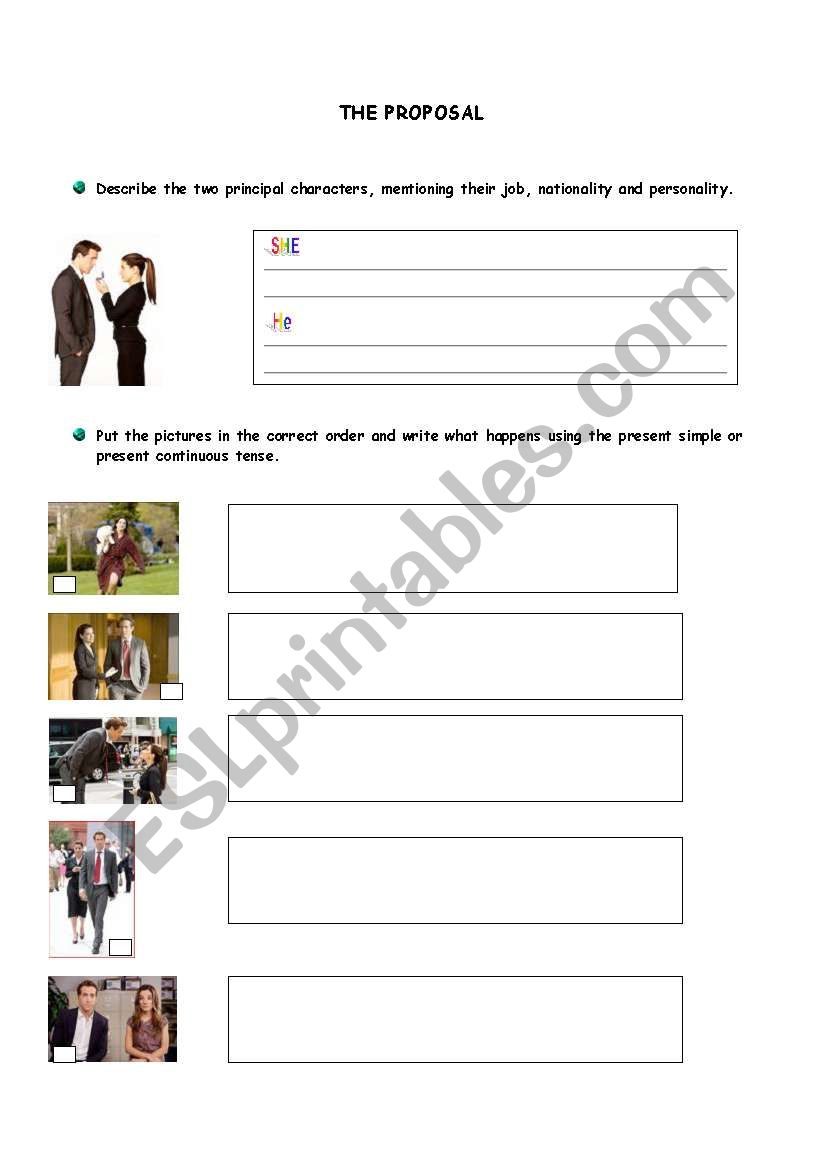 THE PROPOSAL  worksheet