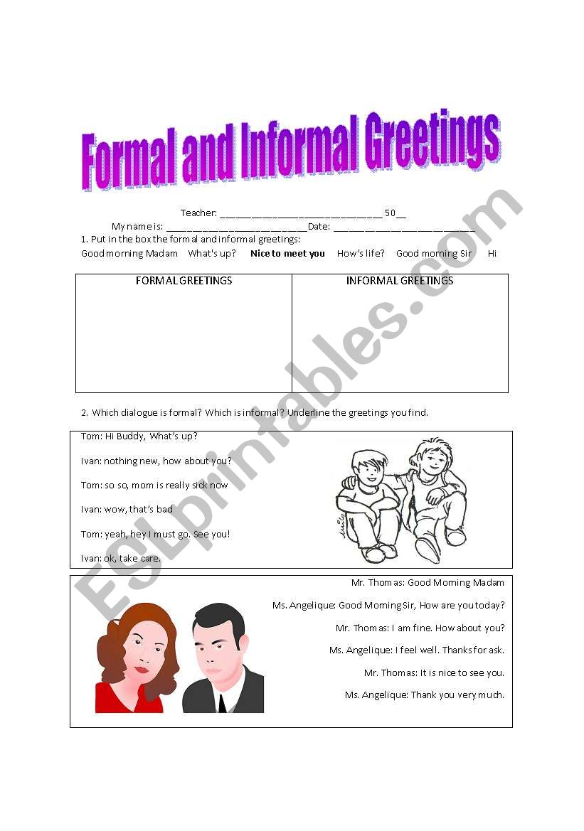 Formal and Informal greetings 