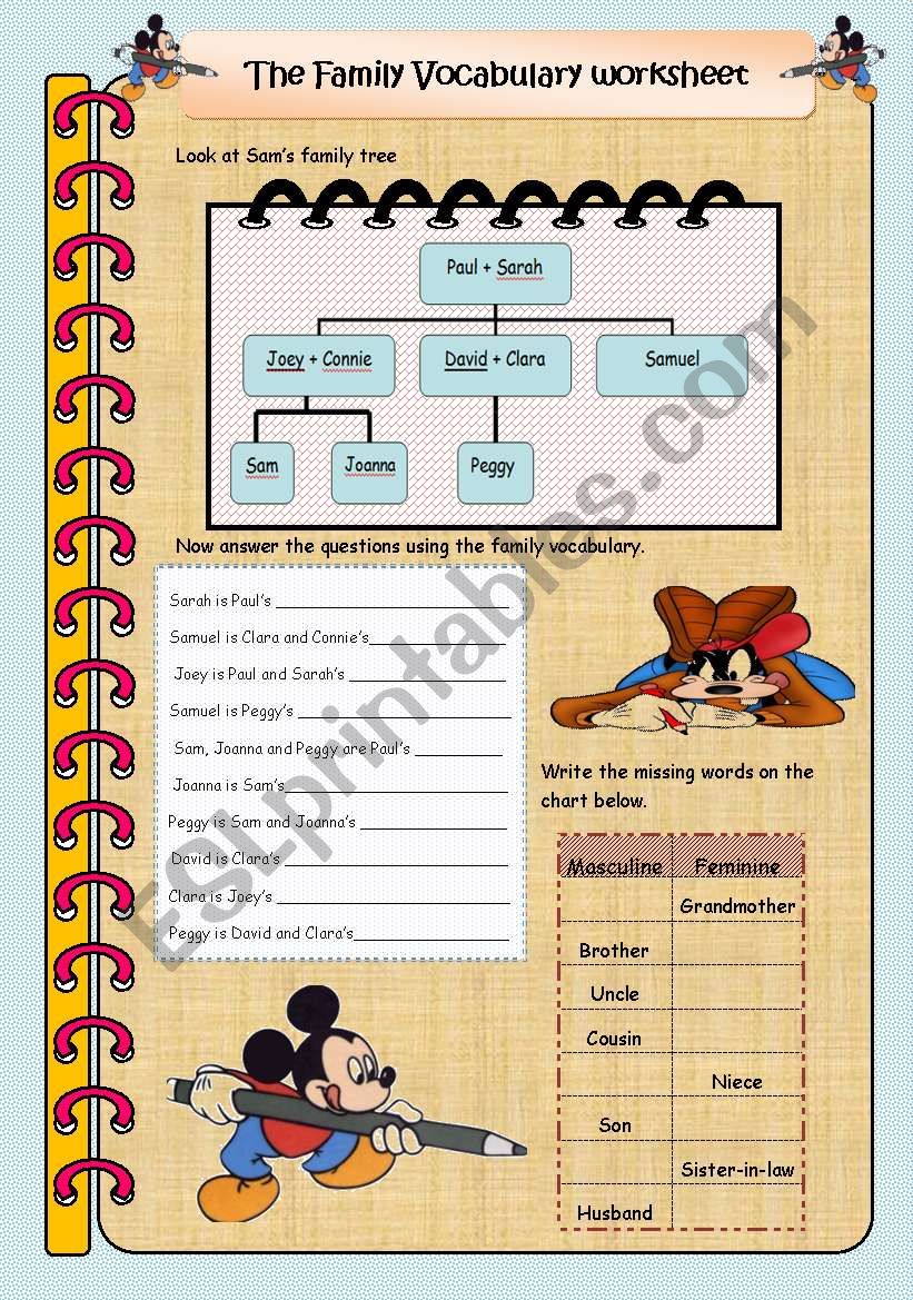 Family worksheet