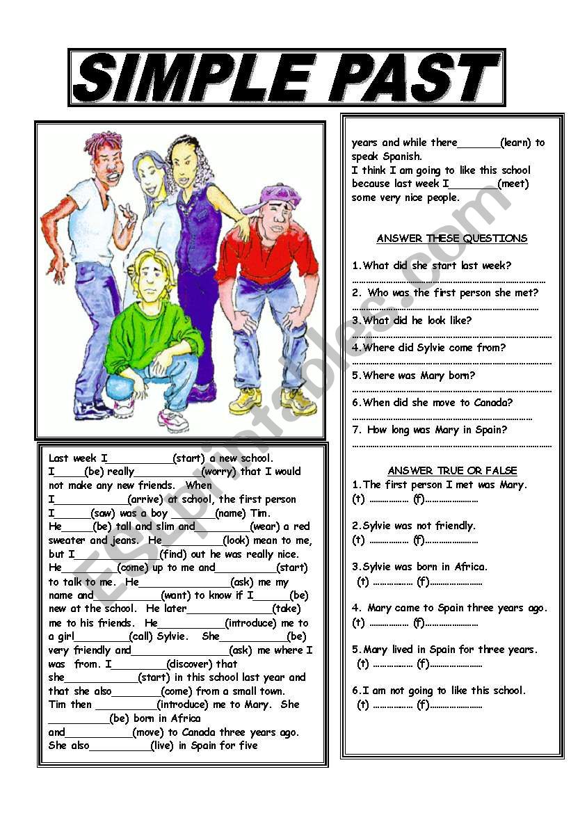 SIMPLE PAST worksheet