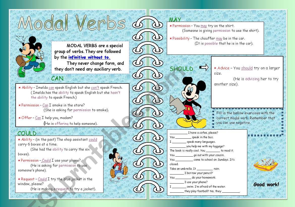 Modal Verbs worksheet