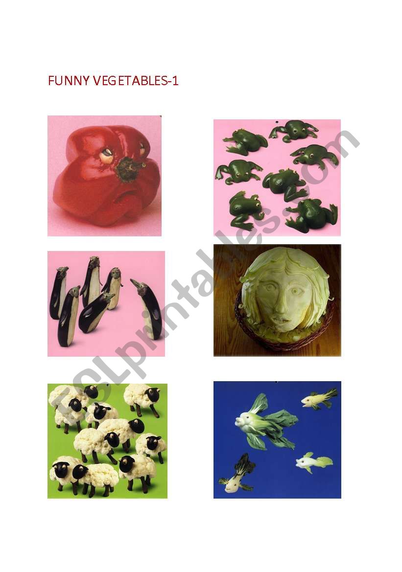 FUNNY VEGETABLES-1 worksheet