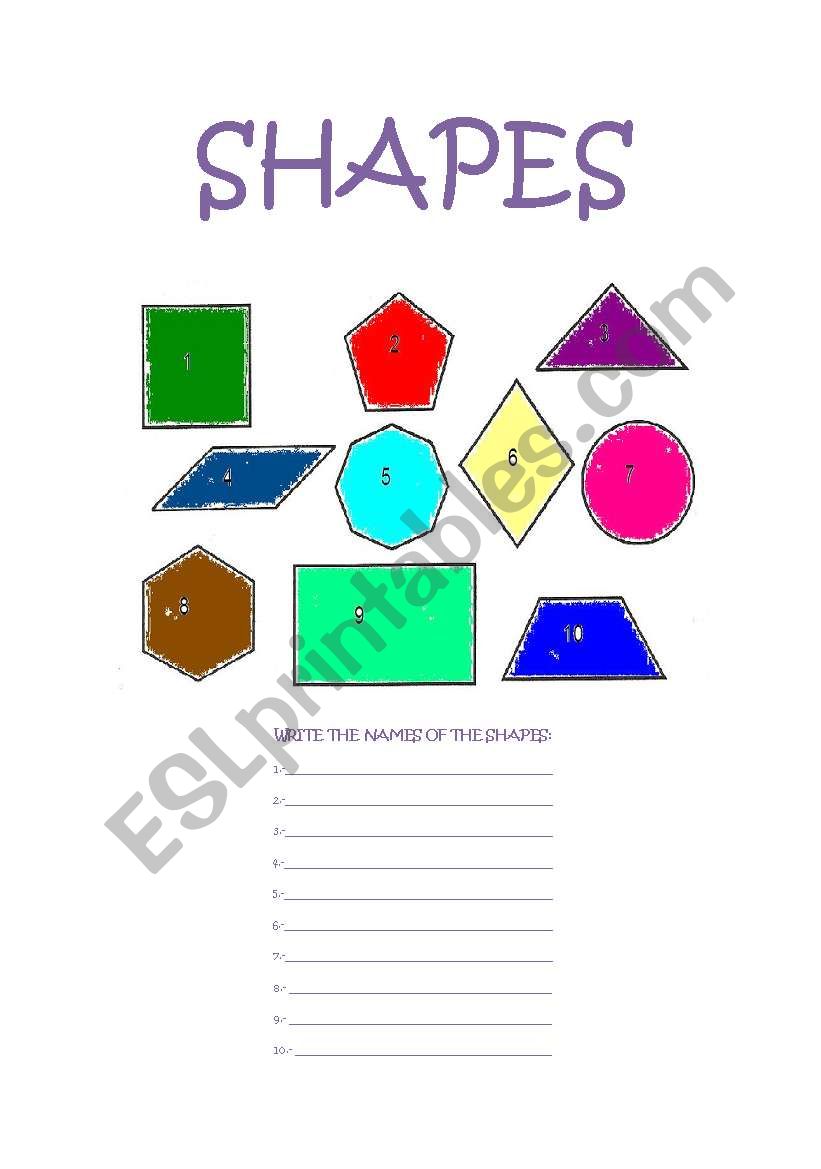 SHAPES worksheet
