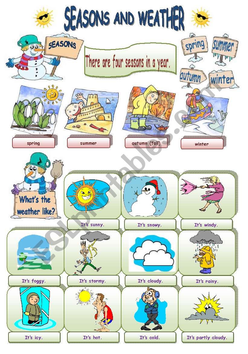 Seasons and Weather worksheet