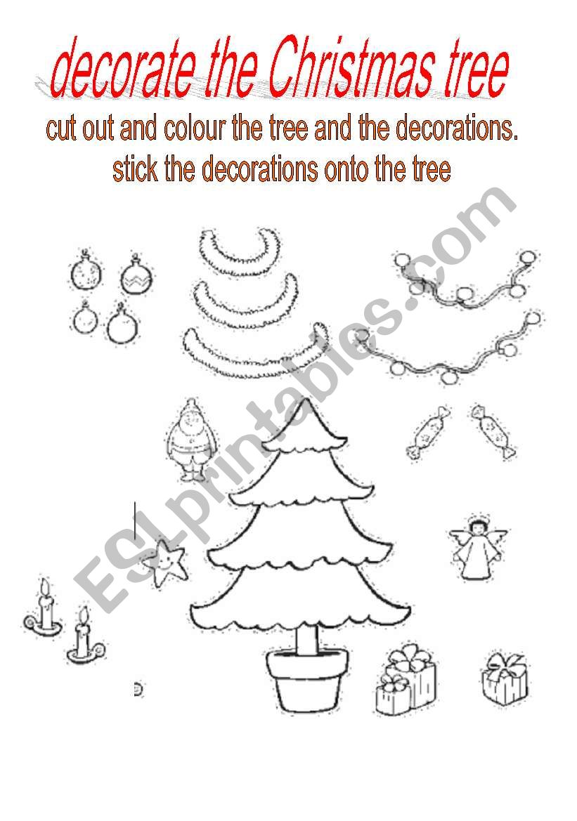 christmas cut out worksheet