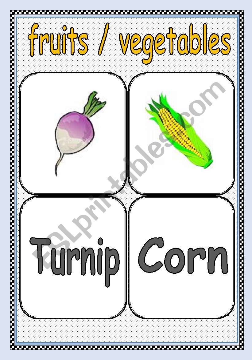 FRUITS / VEGETABLES FLASHCARD or POSTER ( Part : 8 ) | TWO PAGES |