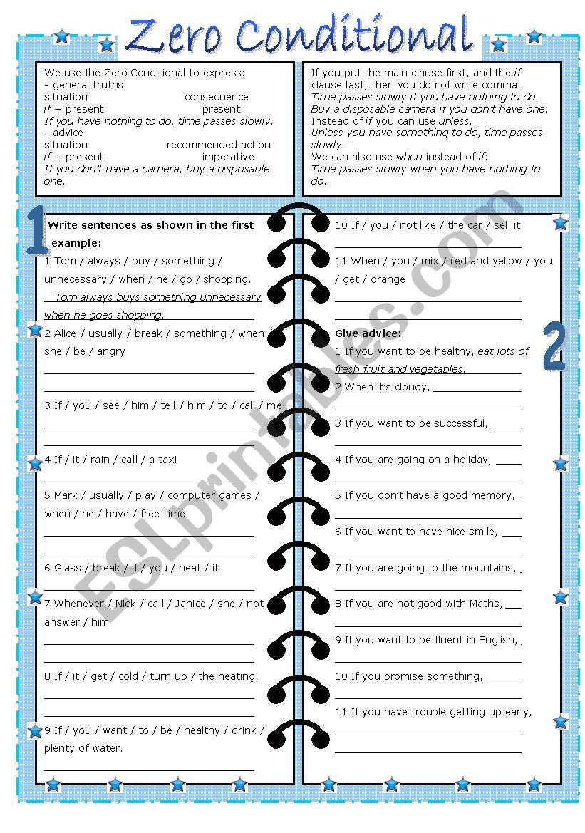 zero conditional (2 pages, editable, with key)