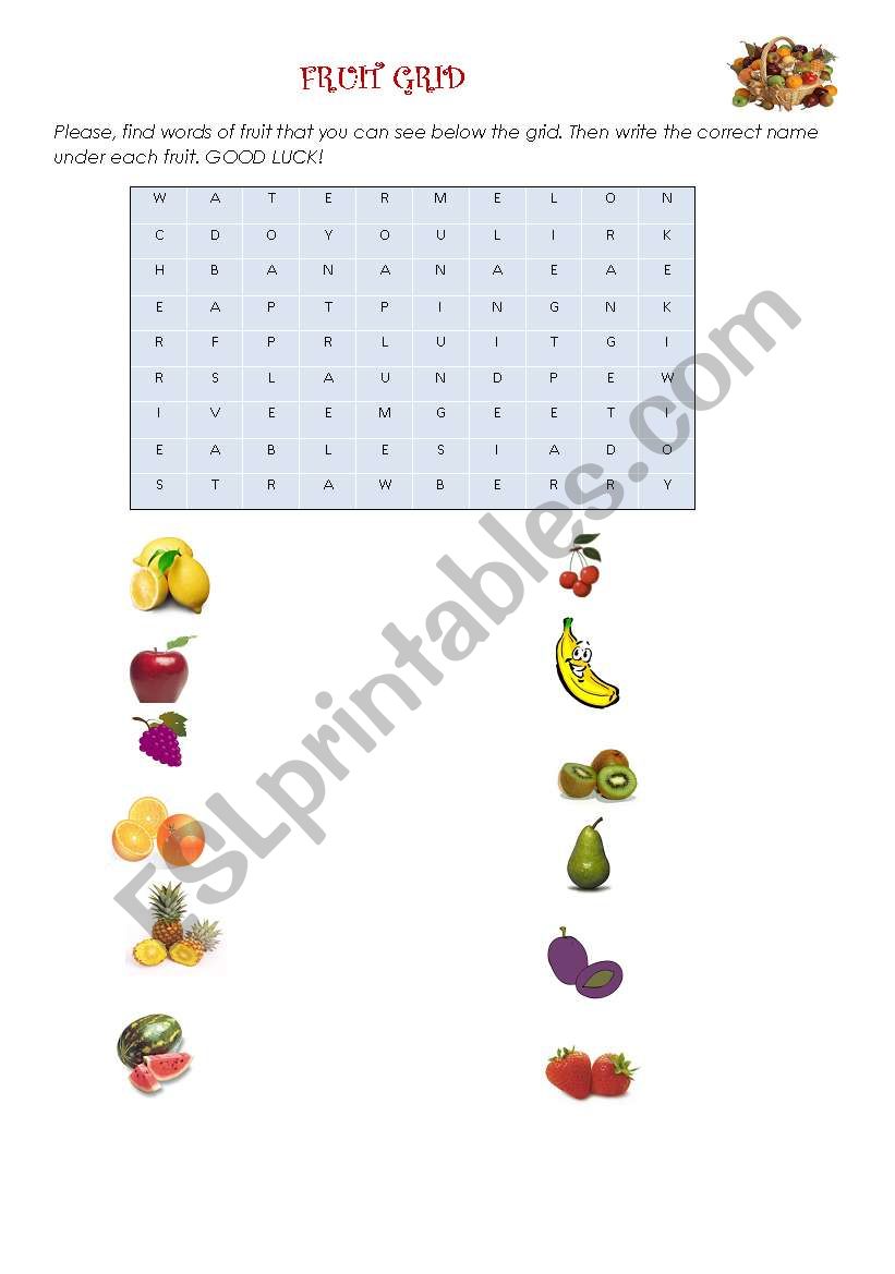 fruit grid worksheet