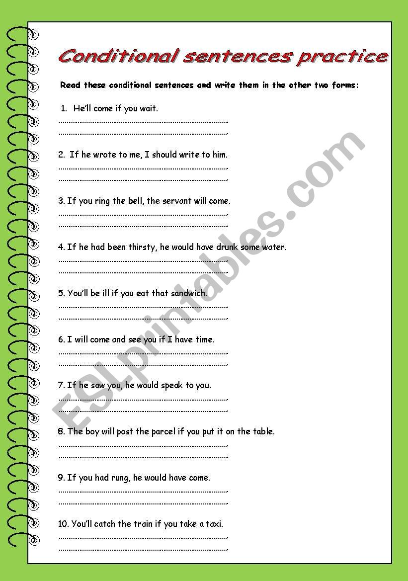 Conditional sentences practice