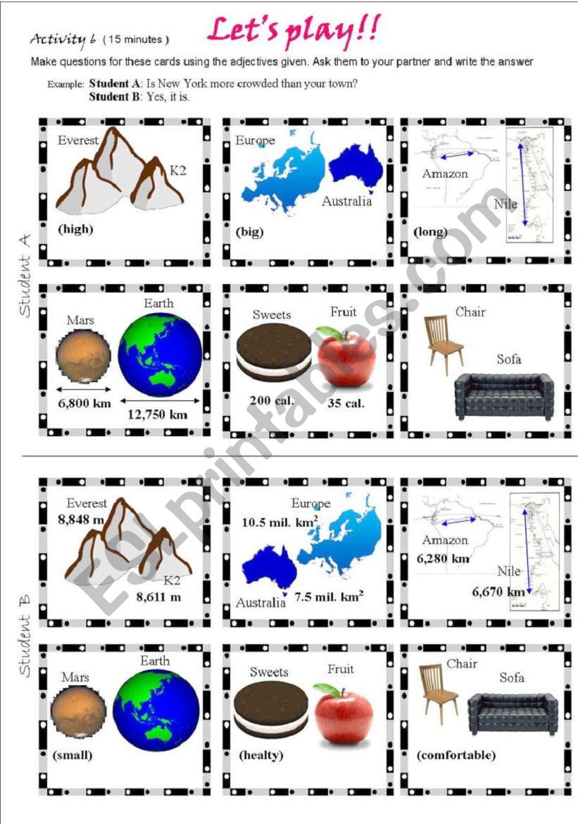 Comparatives Game - Speaking Activity