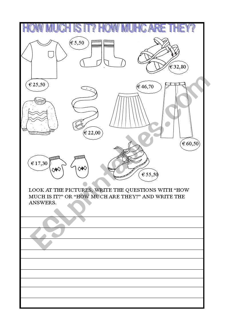 how much..? worksheet