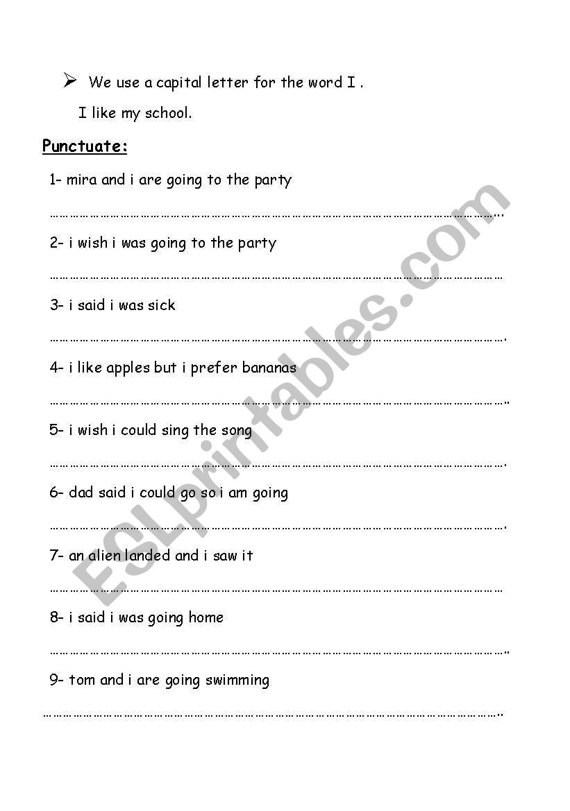 punctuation 6 worksheet