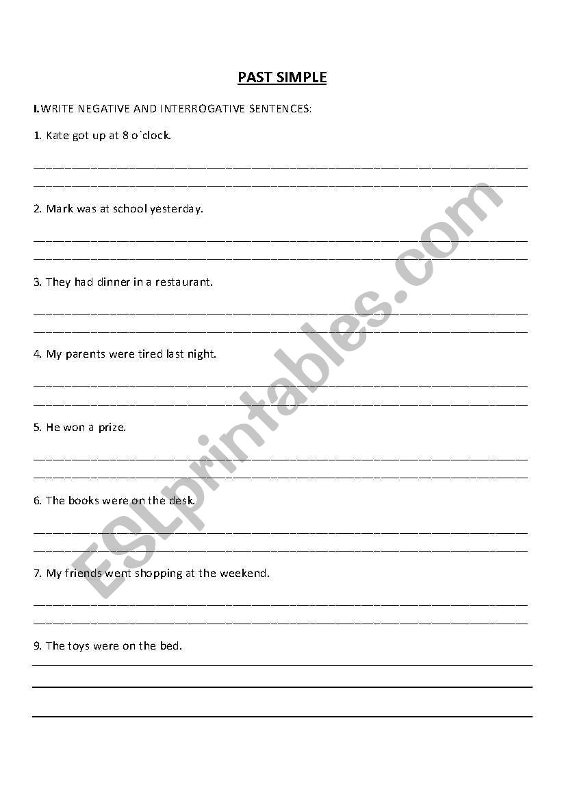 PAST SIMPLE worksheet