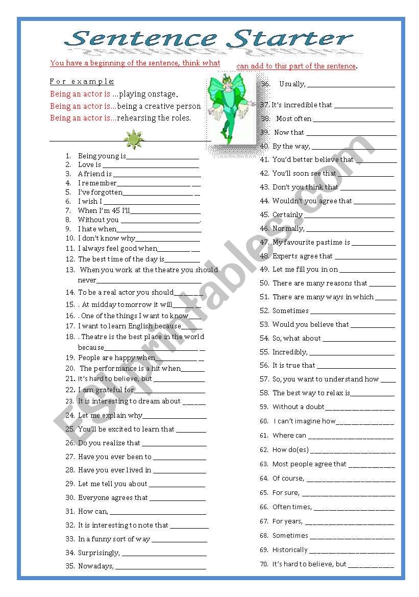 sentence-starter-esl-worksheet-by-savvinka