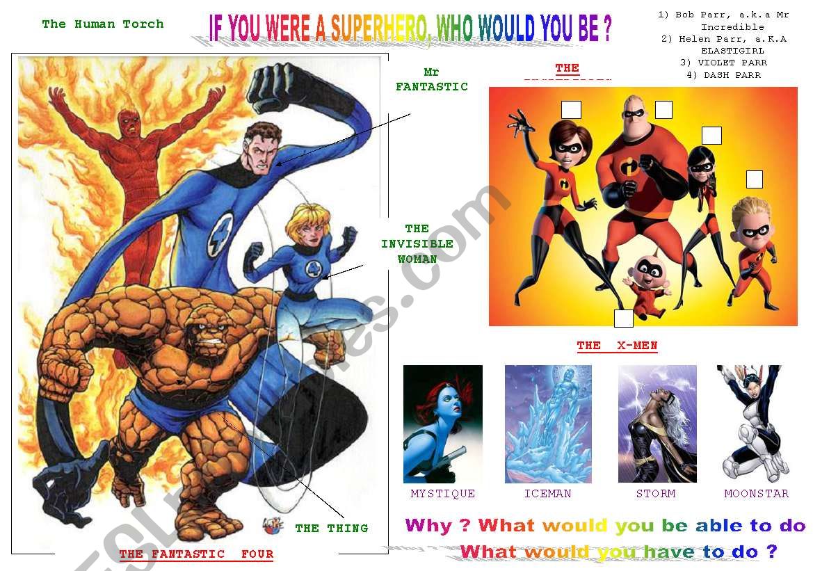 If you were a superhero...? worksheet