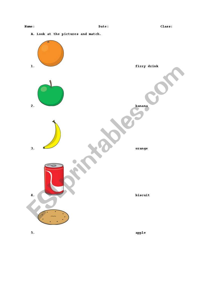 Food worksheet