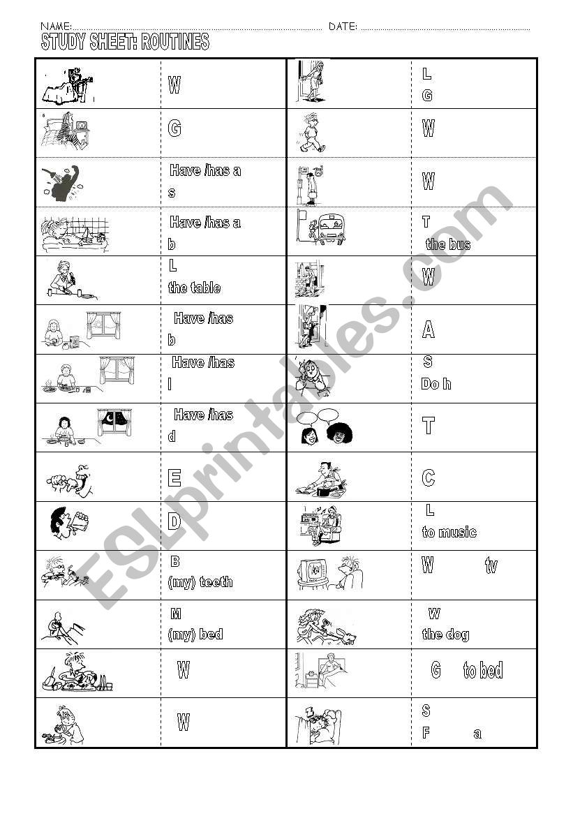 LEARN & SELF-STUDY VERBS worksheet