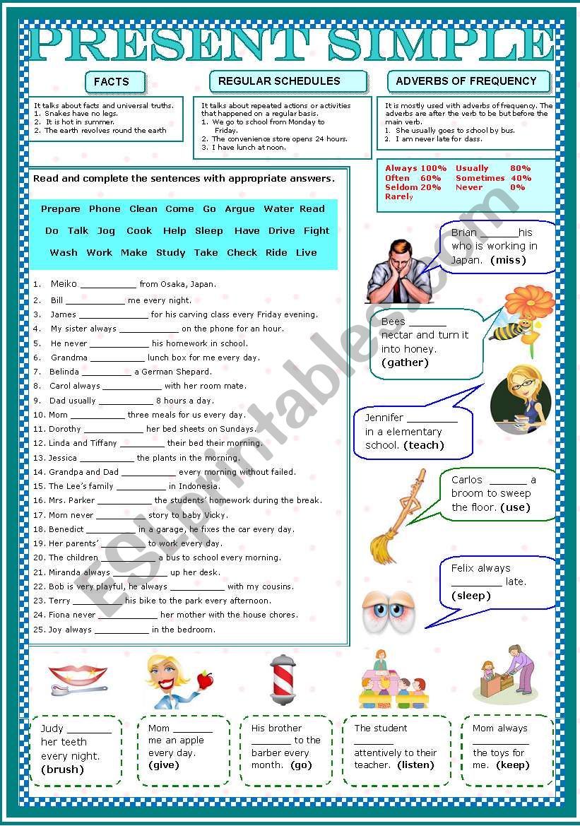 PRESENT SIMPLE worksheet