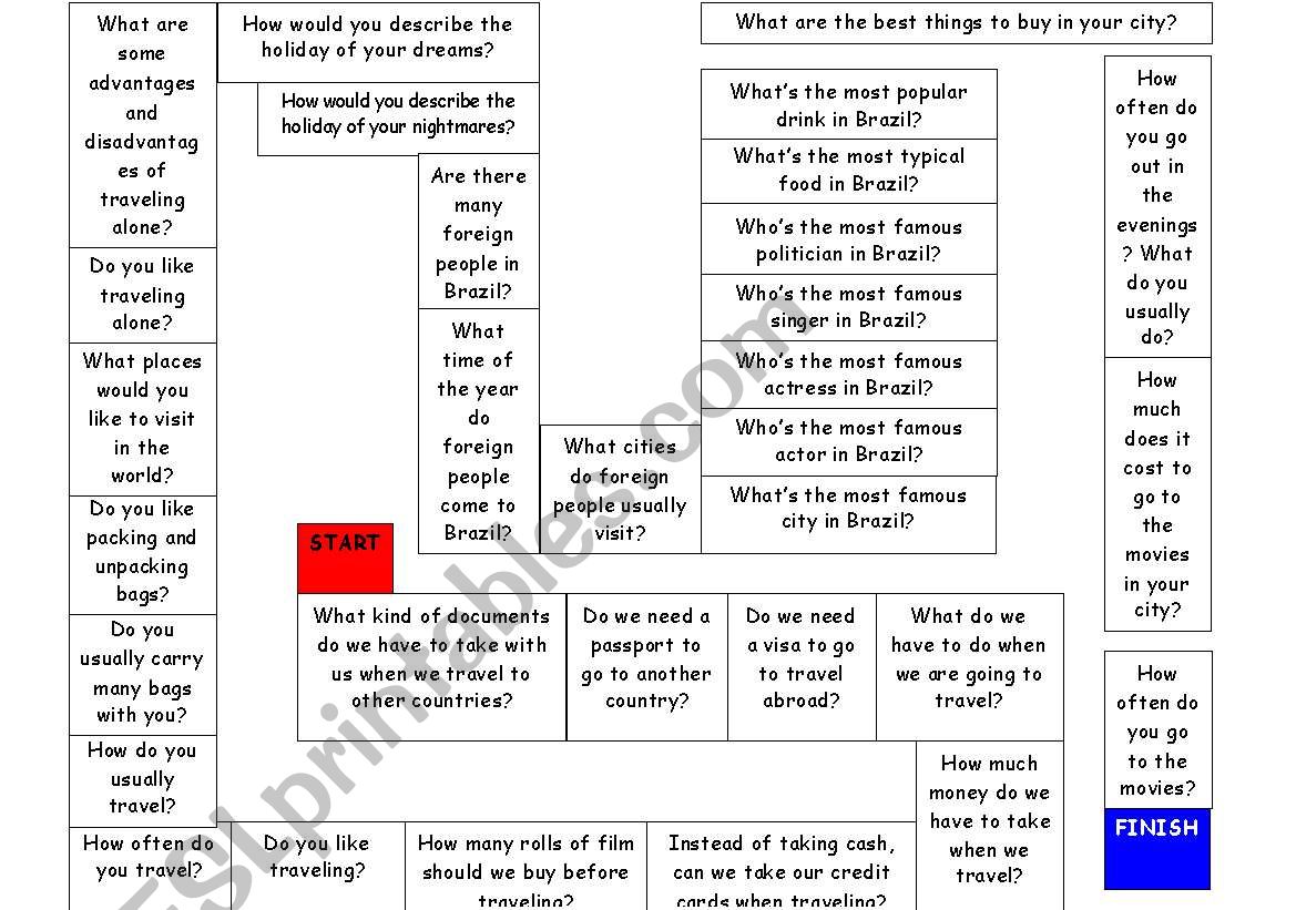 Board Game worksheet