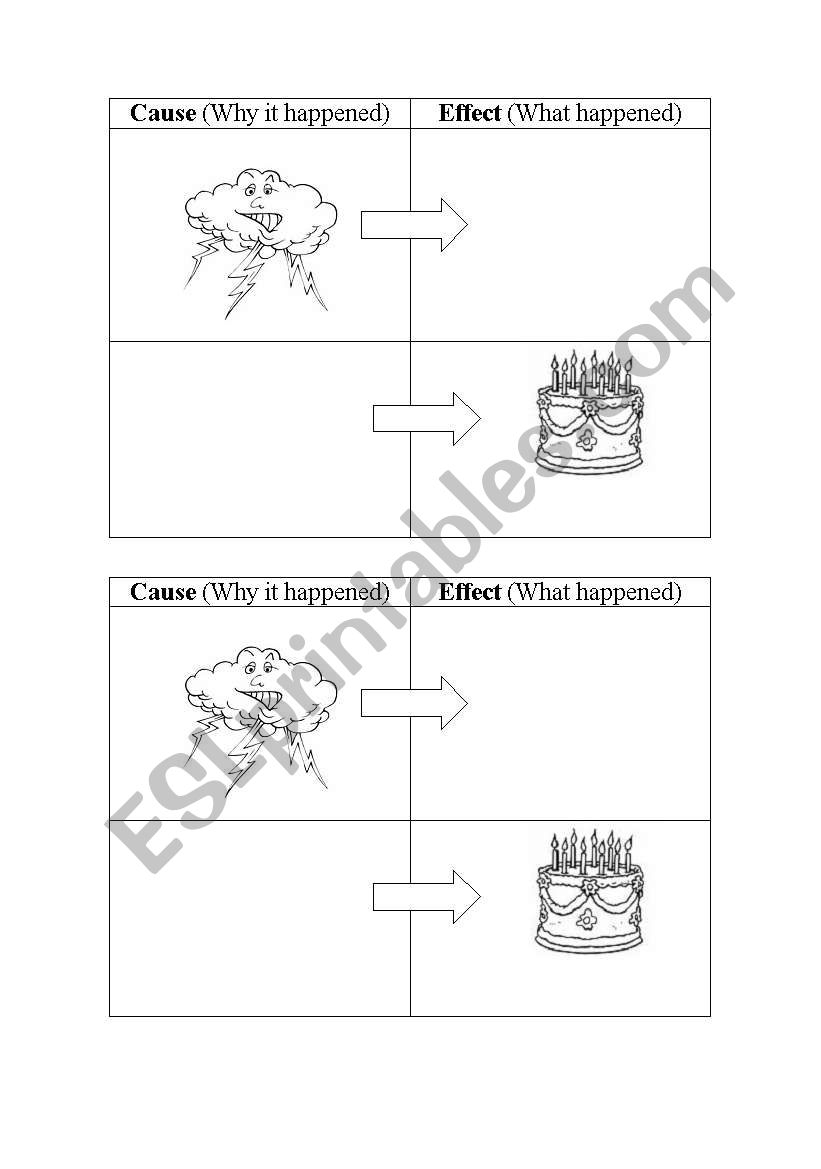 cause and effect worksheet