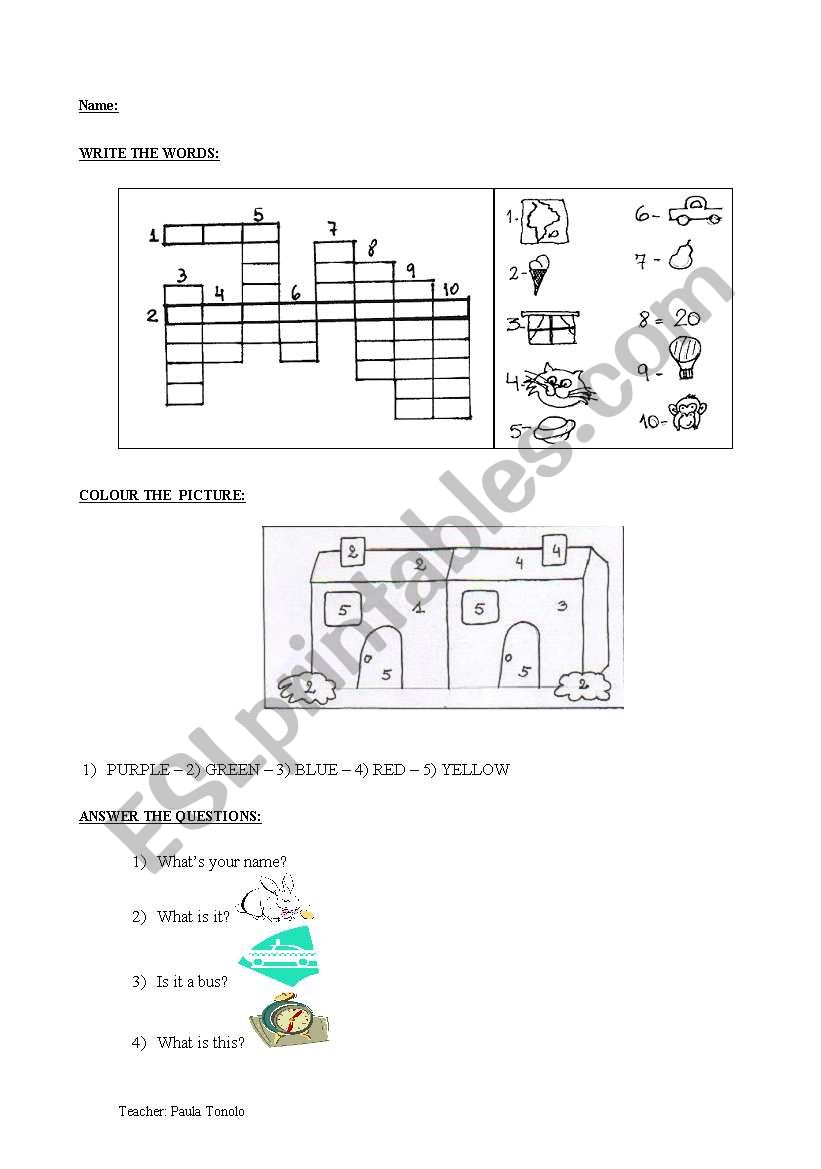 Kids Homework worksheet