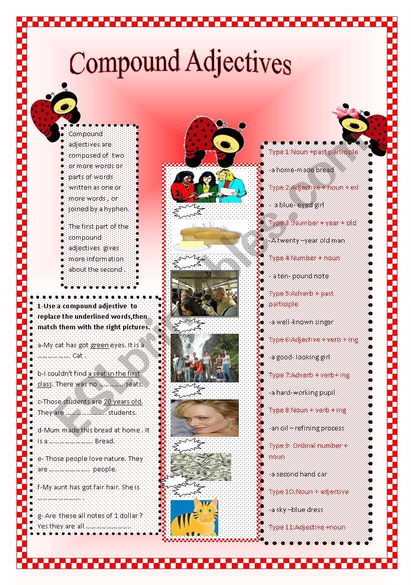 Compound adjectives worksheet