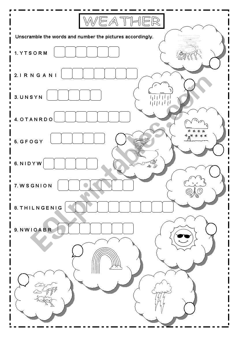 WEATHER worksheet