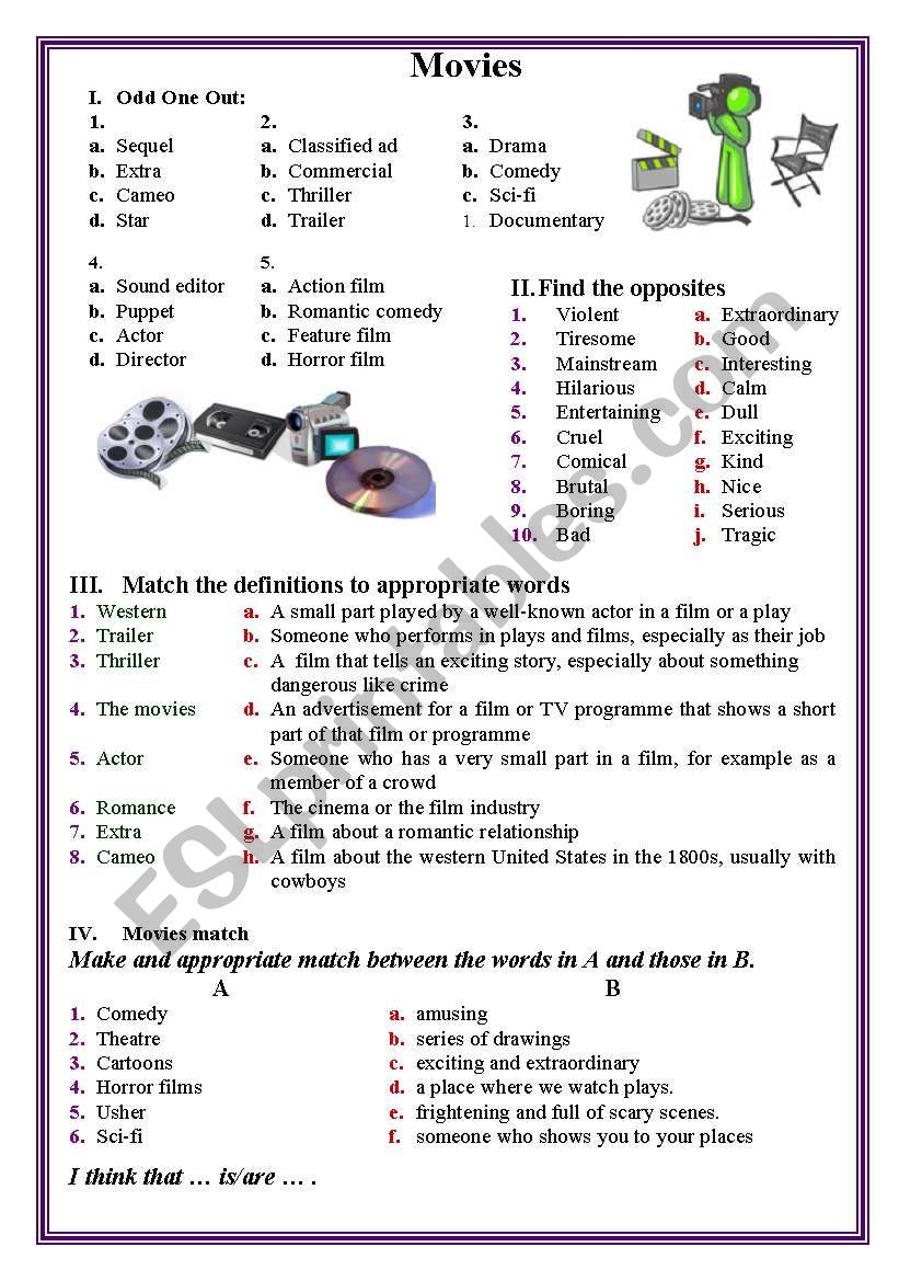 Movies worksheet