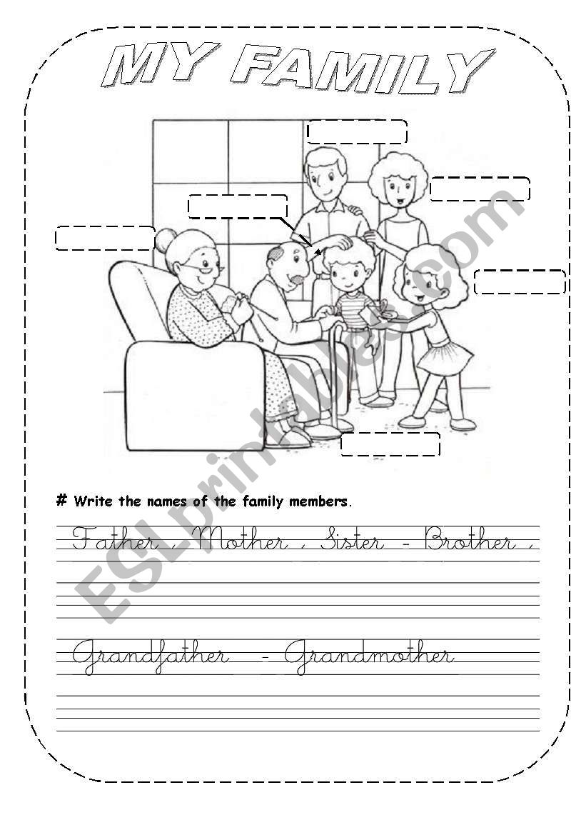 MY DEAR FAMILY worksheet