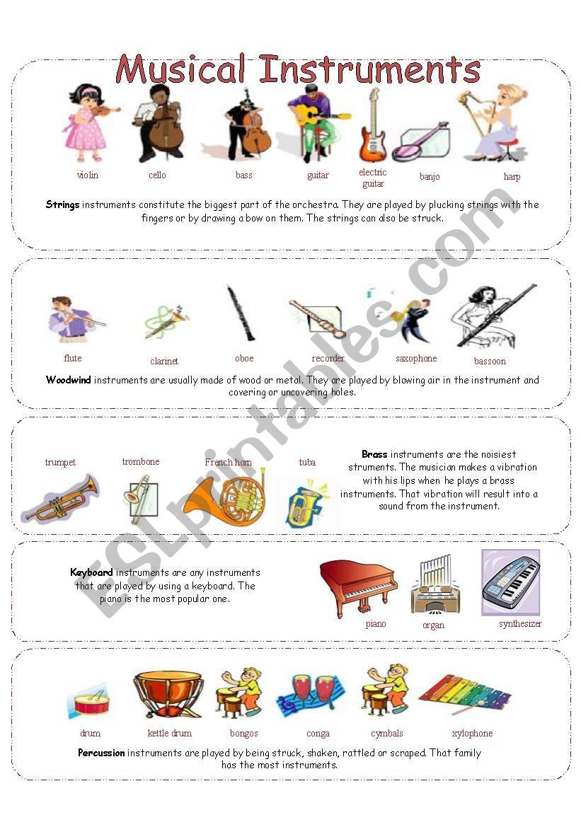 Musical Instruments worksheet