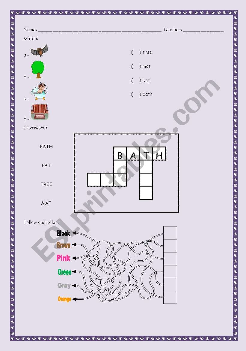 Colors worksheet