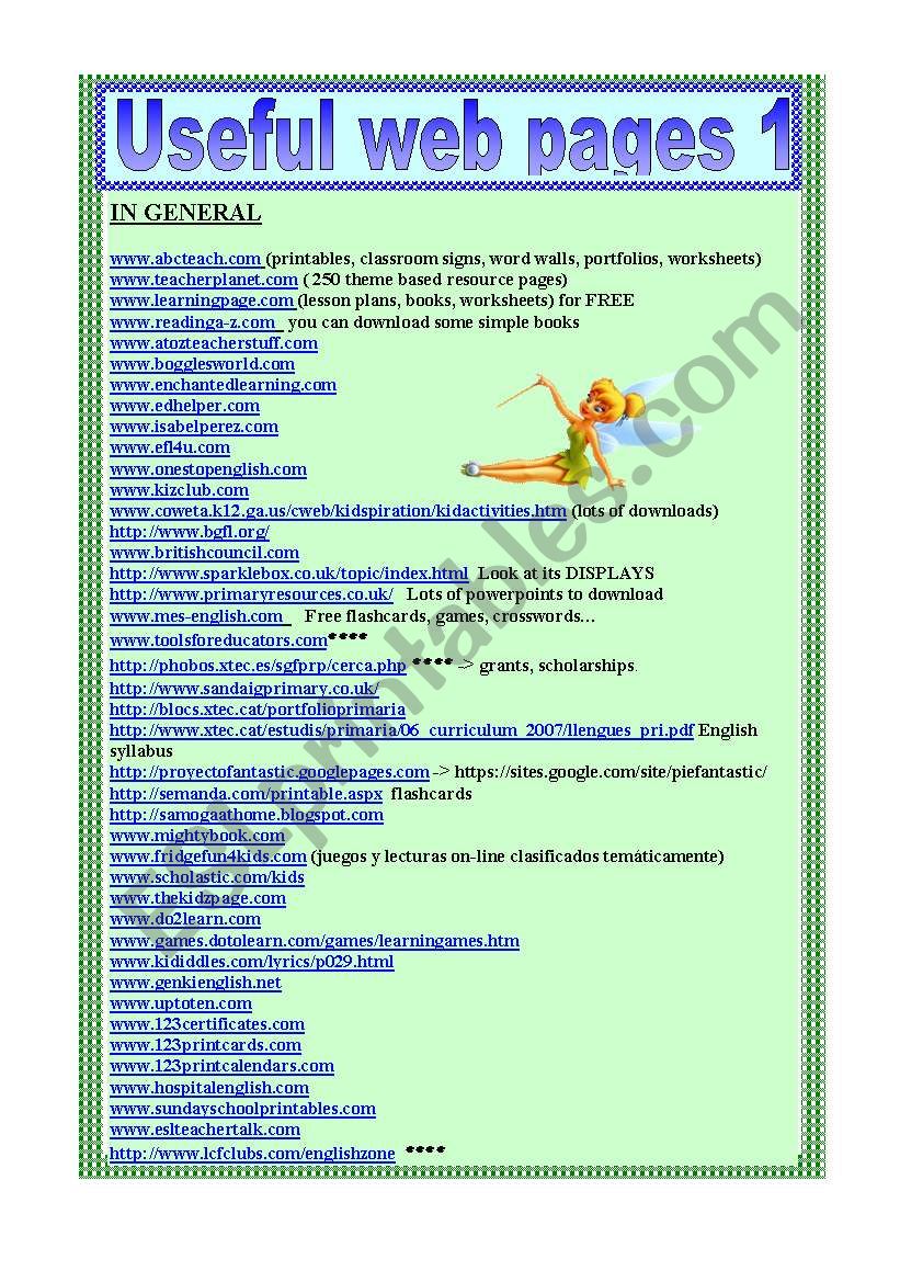 Useful web pages 1. (2ws) worksheet