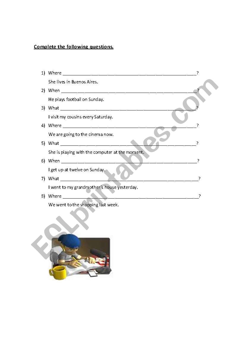 making questions worksheet