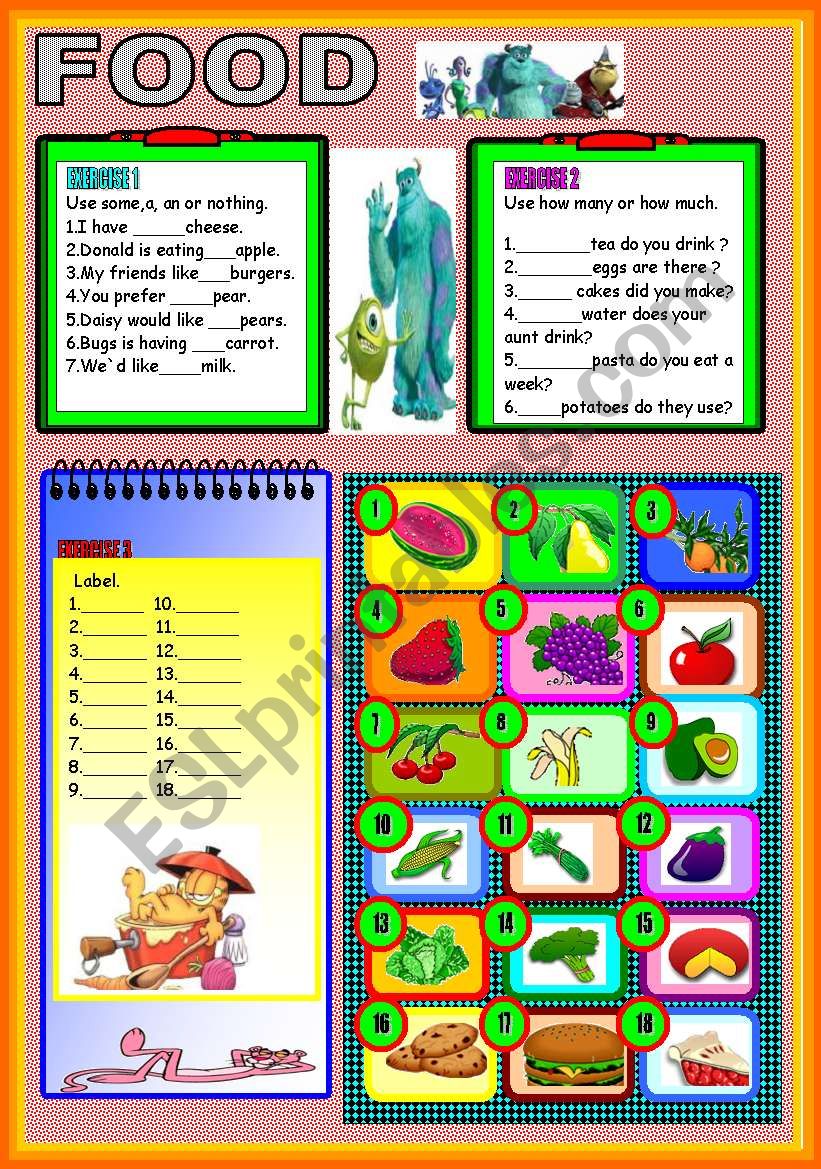 FOOD worksheet